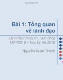 Bài giảng Lãnh đạo trong khu vực công - Bài 1: Tổng quan về lãnh đạo