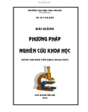 BÀI GIẢNG PHƯƠNG PHÁP NGHIÊN CỨU KHOA HỌC - TS LÊ VĂN HÀO