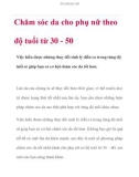 Chăm sóc da cho phụ nữ theo độ tuổi từ 30 - 50