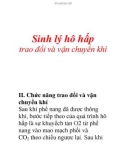 Sinh lý hô hấp trao đổi và vận chuyển khí