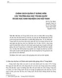 Chính sách quản lý giảng viên các trường đại học Trung Quốc và bài học kinh nghiệm cho Việt Nam