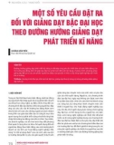 Một số yêu cầu đặt ra đối với giảng dạy bậc đại học theo đường hướng giảng dạy phát triển kĩ năng