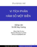 Bài giảng Vi tích phân hàm số một biến: Chương 1 - Vũ Đỗ Huy Cường