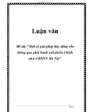 Luận văn: “Một số giải pháp huy động vốn thông qua phát hành trái phiếu Chính phủ ở KBNN Hà Tây”