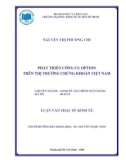 PHÁT TRIỂN CÔNG CỤ OPTION TRÊN THỊ TRƯỜNG CHỨNG KHOÁN VIỆT NAM