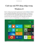 Cách tạo mã PIN đăng nhập trong Windows 8