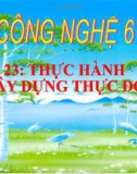 Bài giảng Công nghệ 6 bài 23: Thực hành - Xây dựng thực đơn