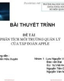 Bài thuyết trình: Phân tích môi trường quản lý của tập đoàn Apple