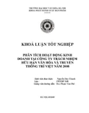 Tóm tắt Khóa luận tốt nghiệp khoa Xuất bản - Phát hành: Phân tích hoạt động kinh doanh tại công ty TNHH văn hoá và truyền thông Trí Việt năm 2008