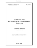 Luận án Tiến sĩ Quản lý công: Quản lý nhà nước đối với hoạt động của đạo tin lành ở Việt Nam