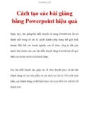 Cách tạo các bài giảng bằng Powerpoint hiệu quả