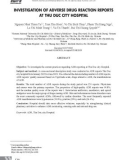 Khảo sát thực trạng báo cáo phản ứng có hại của thuốc tại Bệnh viện thành phố Thủ Đức