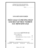 Sáng kiến kinh nghiệm: Phân loại và phương pháp giải bài tập trắc nghiệm xác định kim loại