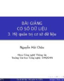 Bài giảng Cơ sở dữ liệu - Chương 3: Hệ quản trị cơ sở dữ liệu