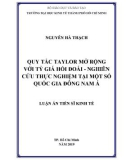 Luận án tiến sĩ Kinh tế: Quy tắc Taylor mở rộng với tỷ giá hối đoái - nghiên cứu thực nghiệm tại một số quốc gia Đông Nam Á