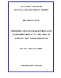 Luận văn Thạc sĩ Kinh tế: Ảnh hưởng của thanh khoản đến quản trị doanh nghiệp và giá trị công ty - Nghiên cứu thực nghiệm tại Việt Nam