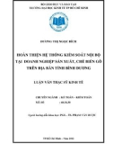 Luận văn Thạc sĩ kinh tế: Hoàn thiện hệ thống kiểm soát nội bộ tại doanh nghiệp sản xuất, chế biến gỗ trên địa bàn tỉnh Bình Dương