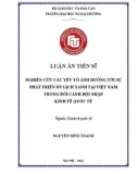 Luận án Tiến sĩ Kinh tế quốc tế: Nghiên cứu các yếu tố ảnh hưởng tới sự phát triển du lịch xanh tại Việt Nam trong bối cảnh hội nhập kinh tế quốc tế