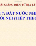 Bài giảng Địa lý 12 bài 7: Đất nước nhiều đồi núi (tt)