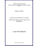 Luận văn Thạc sĩ Khoa học máy tính: Đánh giá sự ảnh hưởng của tham số đến kết quả phân tách của thuật toán WhiteSpace