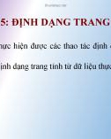 Bài giảng môn Tin học lớp 7 - Bài tập thực hành 5: Định dạng trang tính