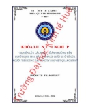 Khóa luận tốt nghiệp Quản trị kinh doanh: Nghiên cứu các nhân tố ảnh hưởng đến quyết định mua bảo hiểm vật chất xe ô tô của người tiêu dùng tại Công ty Bảo Việt Quảng Bình