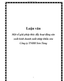 Luận văn: Một số giải pháp thúc đẩy hoạt động sản xuất kinh doanh xuất nhập khẩu của Công ty TNHH Sơn Tùng