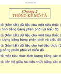 Bài giảng Thống kê kinh doanh và kinh tế - Chương 2: Thống kê mô tả