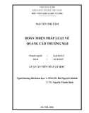 Luận án Tiến sĩ Luật học: Hoàn thiện pháp luật về quảng cáo thương mại