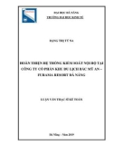 Luận văn Thạc sĩ Kế toán: Hoàn thiện hệ thống kiểm soát nội bộ tại Công ty cổ phần khu du lịch Bắc Mỹ An - Furama Resort Đà Nẵng