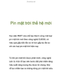 Pin mặt trời thế hệ mới