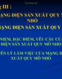 Chương III : MẠNG ĐIỆN SẢN XUẤT QUY MÔ NHỎ