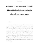 Đáp ứng về tập tính, sinh lý, thần kinh nội tiết và phân tử của gia cầm đối với stress nhiệt