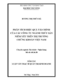 Tóm tắt luận văn Thạc sĩ Quản trị kinh doanh: Phân tích hiệu quả tài chính của các công ty ngành thủy sản niêm yết trên thị trường chứng khoán Việt Nam