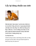 Lấy lại dáng chuẩn sau sinh