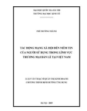 Luận văn Thạc sĩ Quản lý kinh tế: Tác động mạng xã hội đến niềm tin của người sử dụng trong lĩnh vực thương mại bán lẻ tại Việt Nam