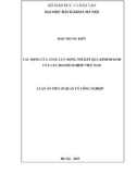 Luận án Tiến sĩ Quản lý công nghiệp: Tác động của năng lực động tới kết quả kinh doanh của các doanh nghiệp Việt Nam