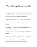 The solitary pulmonary nodule