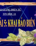 Bài giảng Tin học 11 bài 5: Khai báo biến