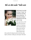 Để có đôi mắt “biết nói