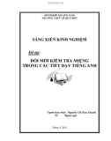 SKKN: Đổi mới cách kiểm tra miệng trong các tiết dạy Tiếng Anh