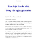 Tạm biệt làn da khô, hỏng vào ngày giao mùa