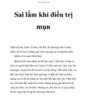 Sai lầm khi điều trị mụn