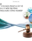 Chương 2. Các văn bản pháp luật vè quản lý môi trường đô thị và khu công nghiệp