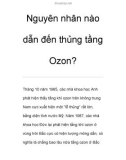 Nguyên nhân nào dẫn đến thủng tầng Ozon?