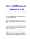 Bảo vệ mắt khi dùng máy vi tính thường xuyên