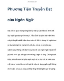 Phương Tiện Truyền Đạt của Ngôn Ngữ