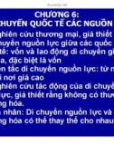 Bài giảng Kinh tế quốc tế - Chương 6: Di chuyển quốc tế các nguồn lực