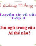 Bài Luyện từ và câu: Chủ ngữ trong câu Ai thế nào - Bài giảng điện tử Tiếng việt 4 - GV.N.Phương Hà