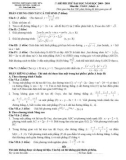 Đề thi và đáp án kỳ thi thử ĐH môn Toán khối A (2009-2010)_Đặng Thúc Hứa Nghệ An